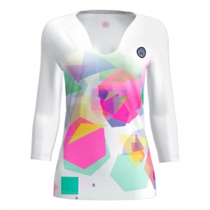 Футболка женская с длинным рукавом Kaleido и V-образным вырезом W1330007